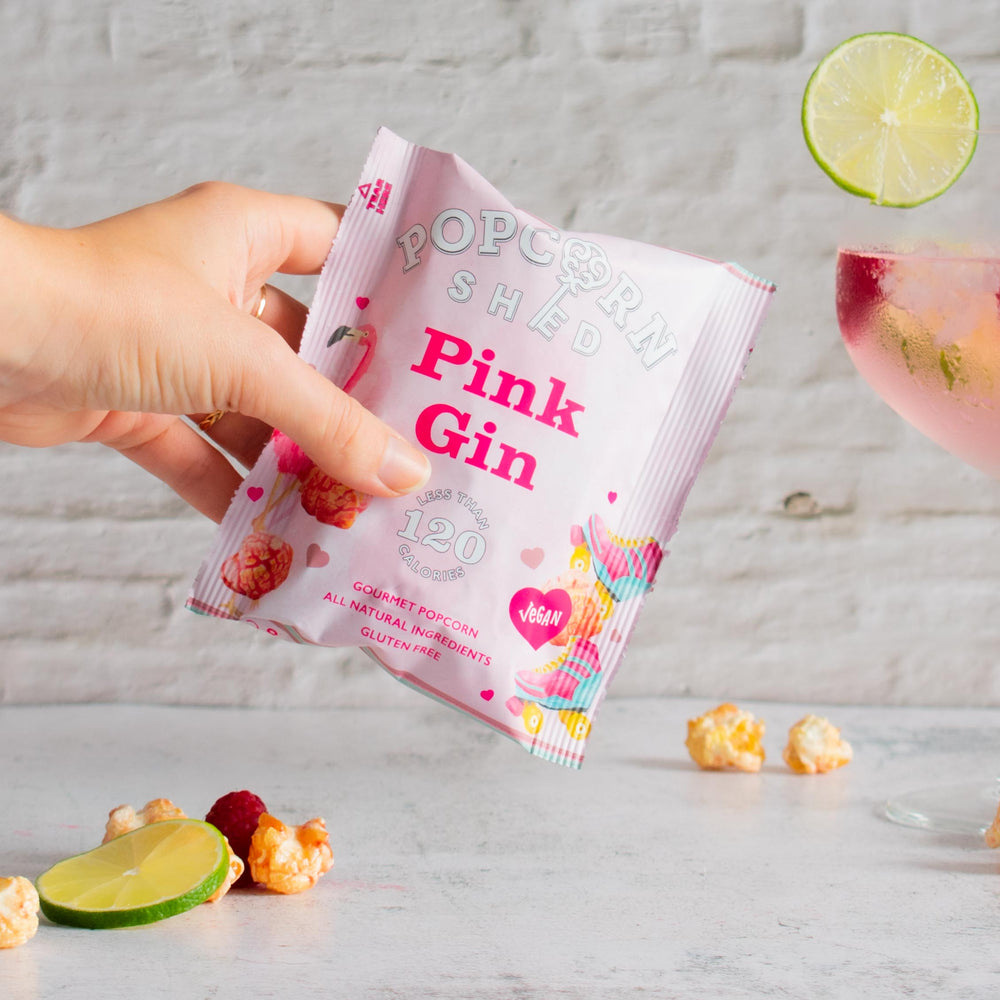 Pink Gin Popcorn Snack Packs | 16 Pack