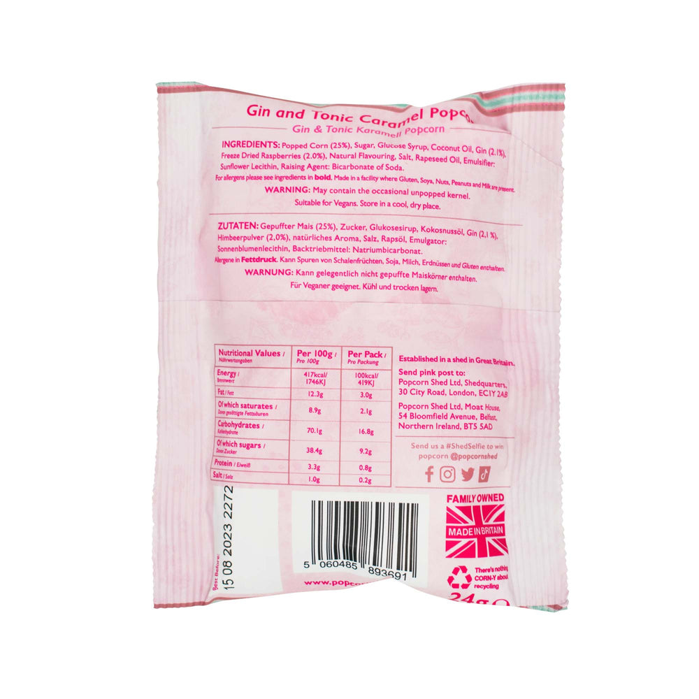 Pink Gin Popcorn Snack Packs | 16 Pack